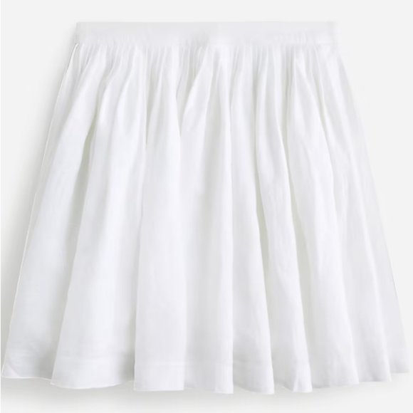 J. Crew White Pleated Linen Mini Skirt Size 8 - Picture 2 of 12
